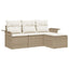 Sofa Sæt 4 stk. 4-Antal sæder Beige polyrattan
