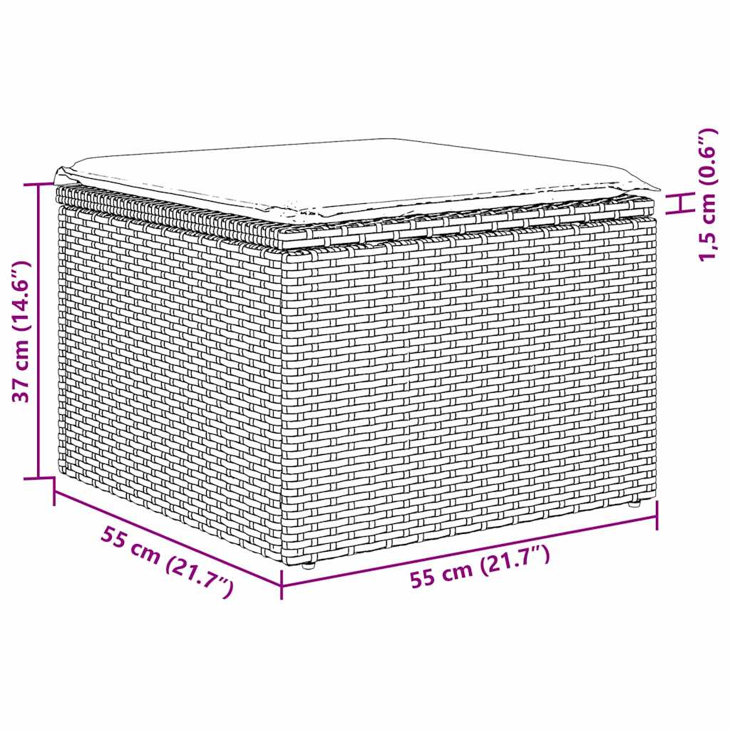 Udendørs sofa 5 stk. Grå polyrattan