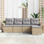 Udendørs sofa 5 stk. Beige polyrattan