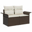 Havesofa Sæt 5 stk. Brun polyrattan
