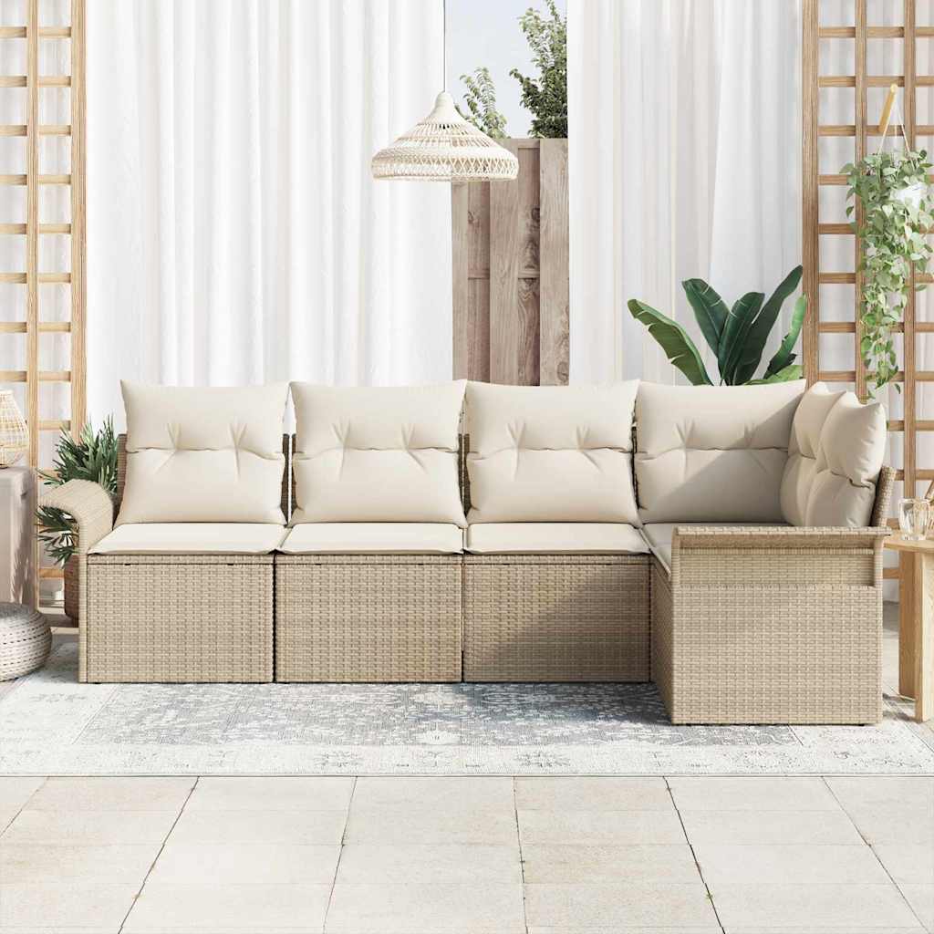 Havesofa Sæt 5 stk. polyrattan