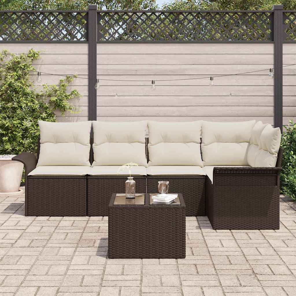 Havesofa Sæt 6 stk. polyrattan