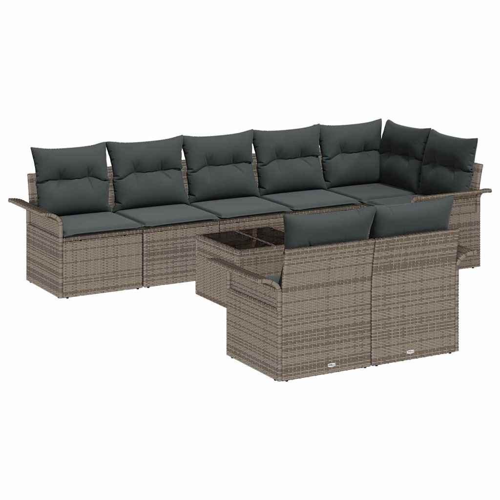 Havesofa Sæt 9 stk. Grå polyrattan