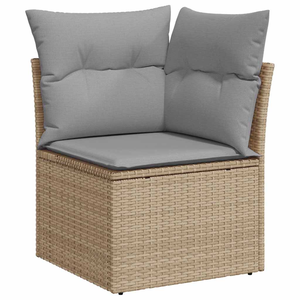 Havesofa Sæt 9 stk. Beige polyrattan