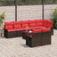 Havesofa Sæt 9 stk. Brun polyrattan