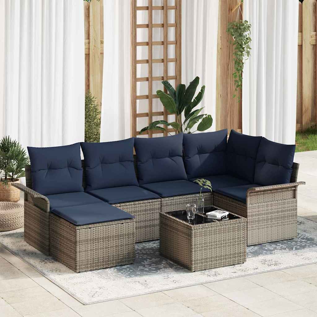 Havesofa Sæt Grå polyrattan