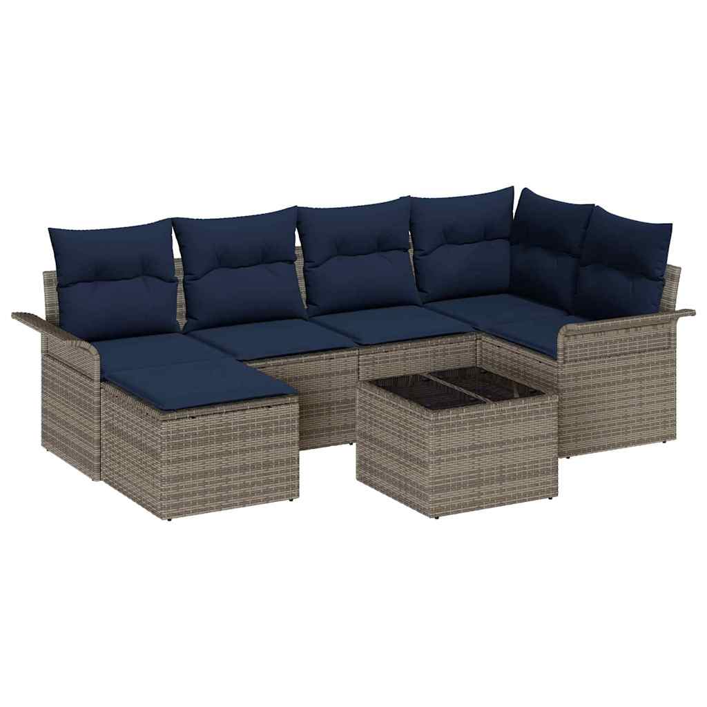 Havesofa Sæt Grå polyrattan
