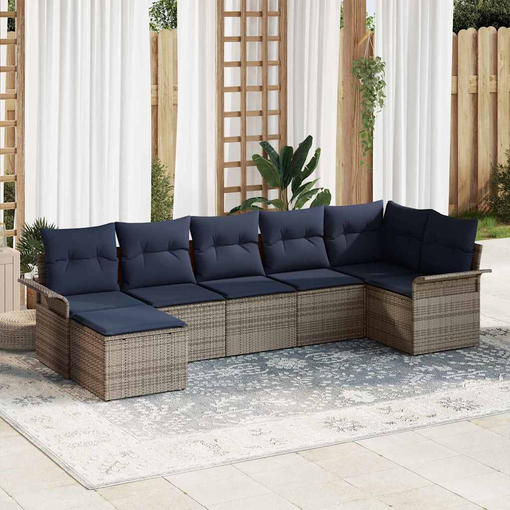 Havesofa Sæt Grå polyrattan