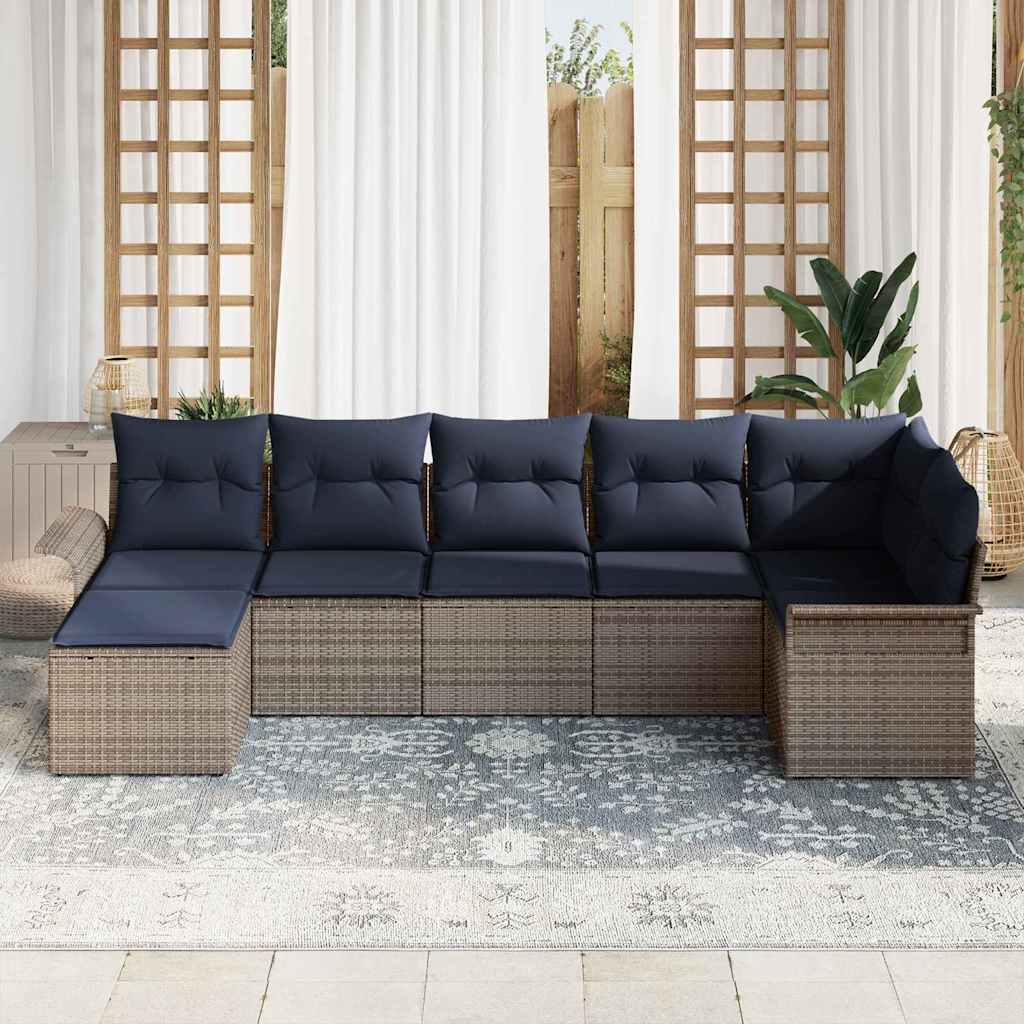 Havesofa Sæt Grå polyrattan