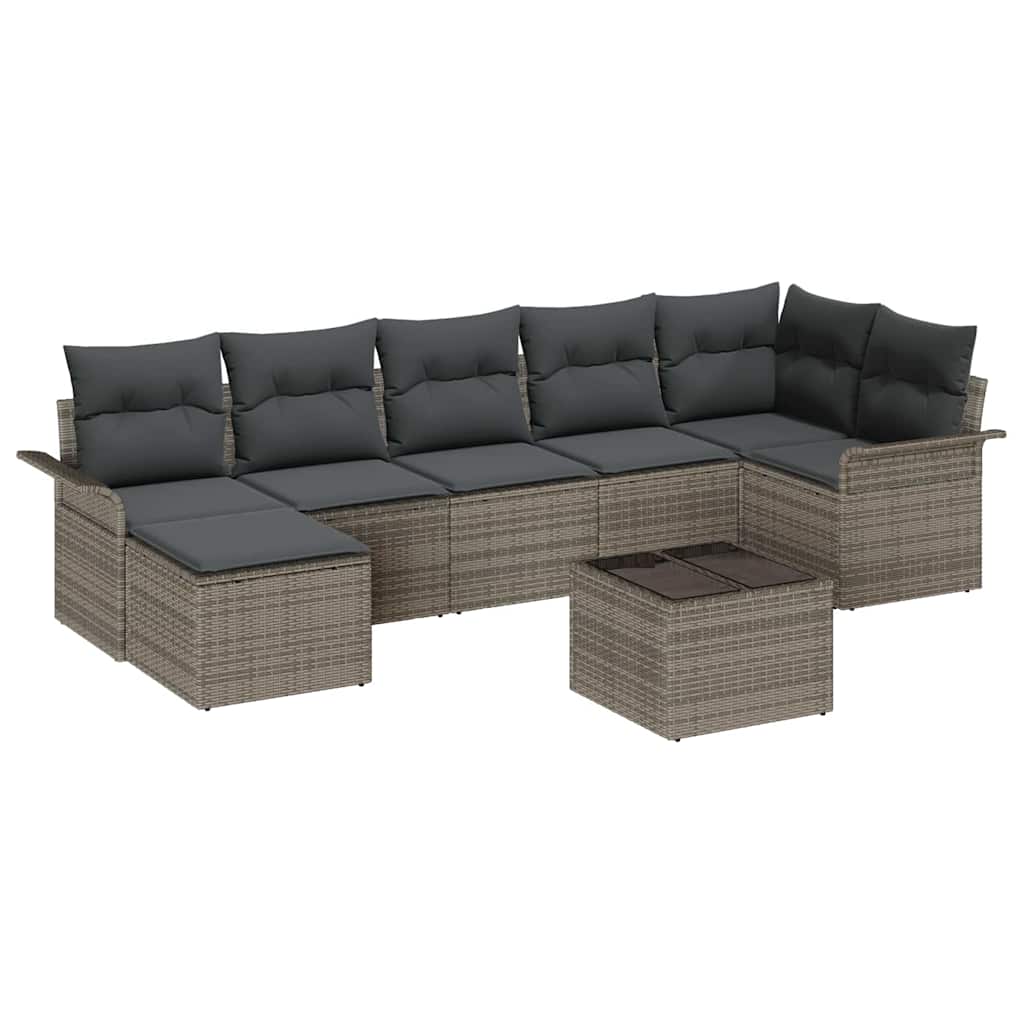 Havesofa Sæt 8 stk. Grå polyrattan