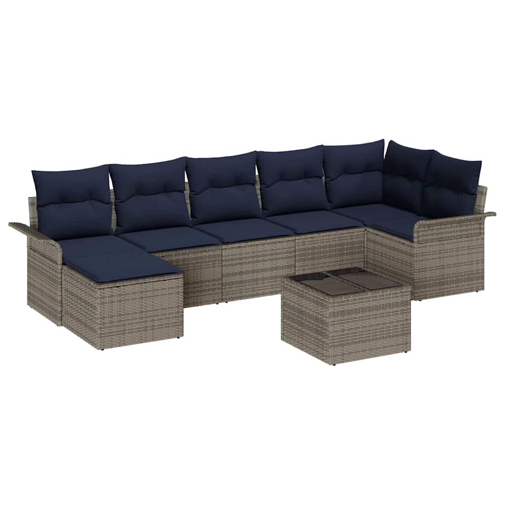 Havesofa Sæt 8 stk. Grå polyrattan