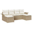 Havesofa Sæt 6 stk. Beige polyrattan