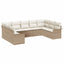 Havesofa Sæt med pude Beige polyrattan