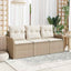 Havesofa Sæt 3 stk. Beige polyrattan