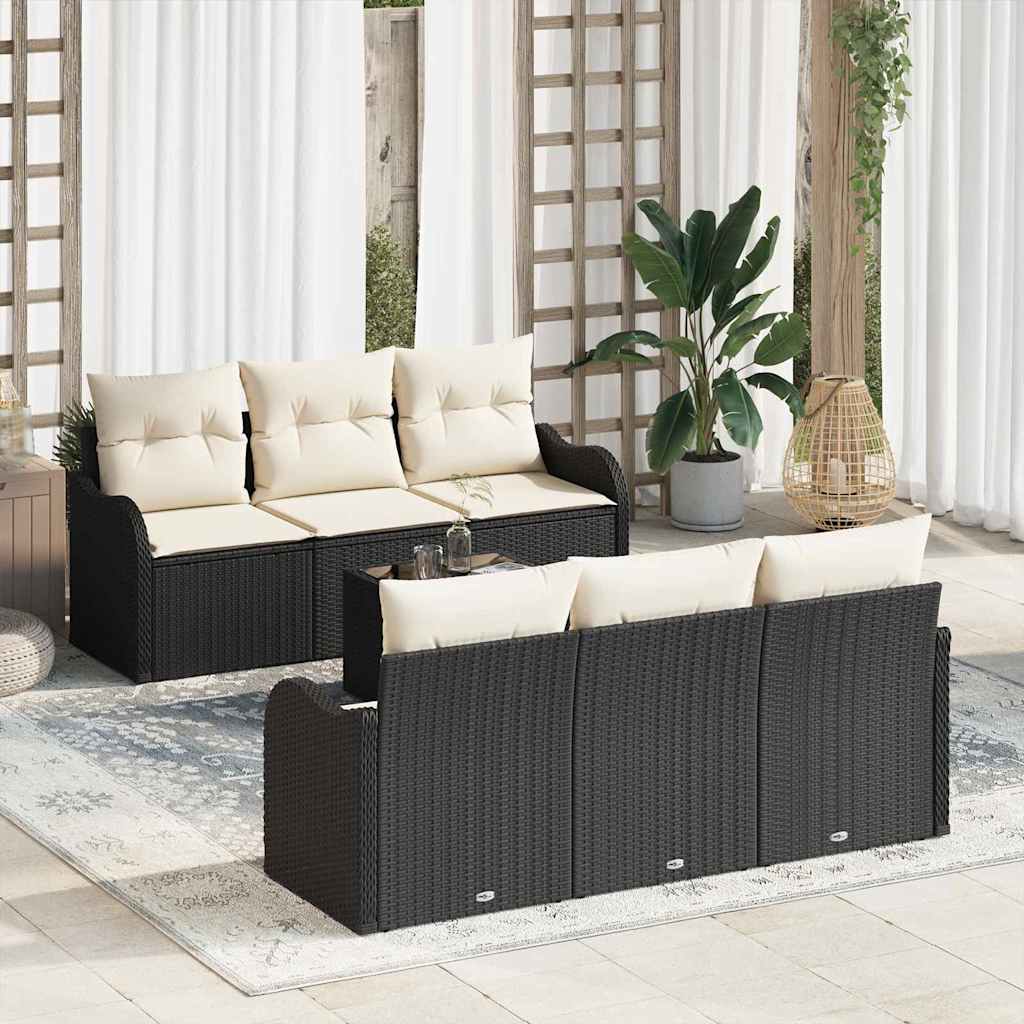 Havesofa Sæt Sort 55 x 55 x 37 cm polyrattan