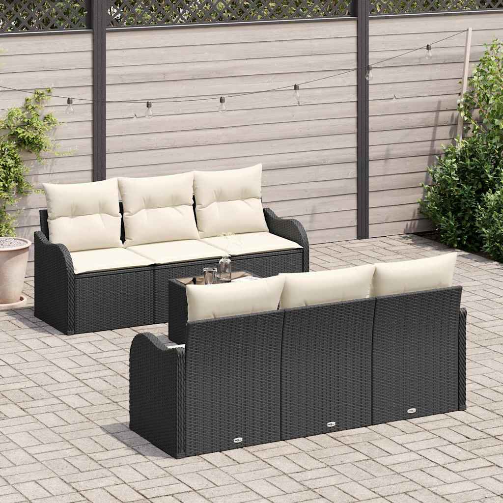 Havesofa Sæt Sort 55 x 55 x 37 cm polyrattan