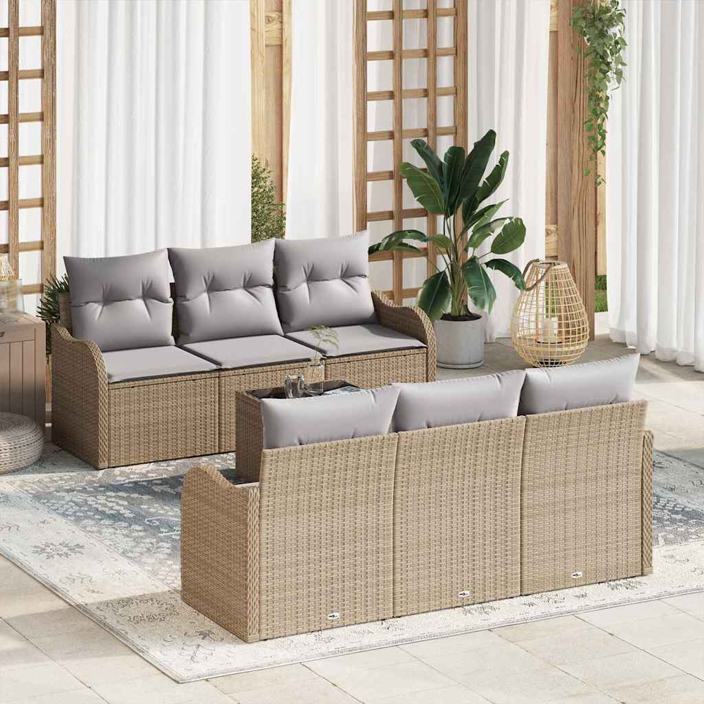 Havesofa Sæt Beige 55 x 55 x 37 cm polyrattan