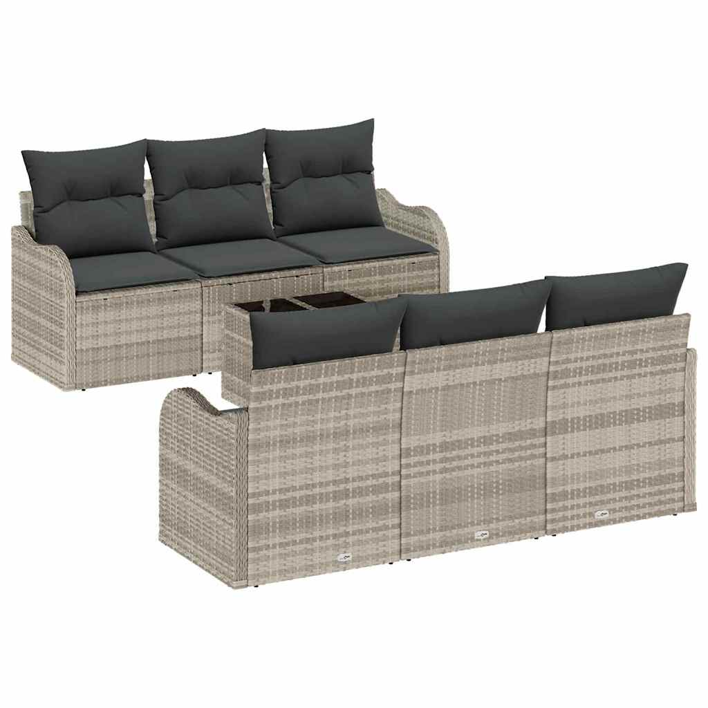 Havesofa Sæt Lysegrå 55 x 55 x 37 cm polyrattan