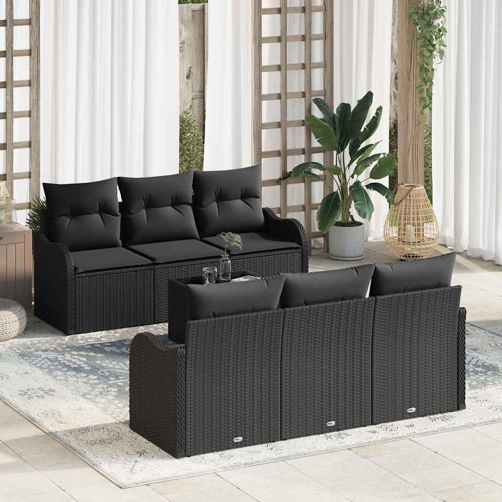 Havesofa Sæt Sort 55 x 55 x 37 cm polyrattan