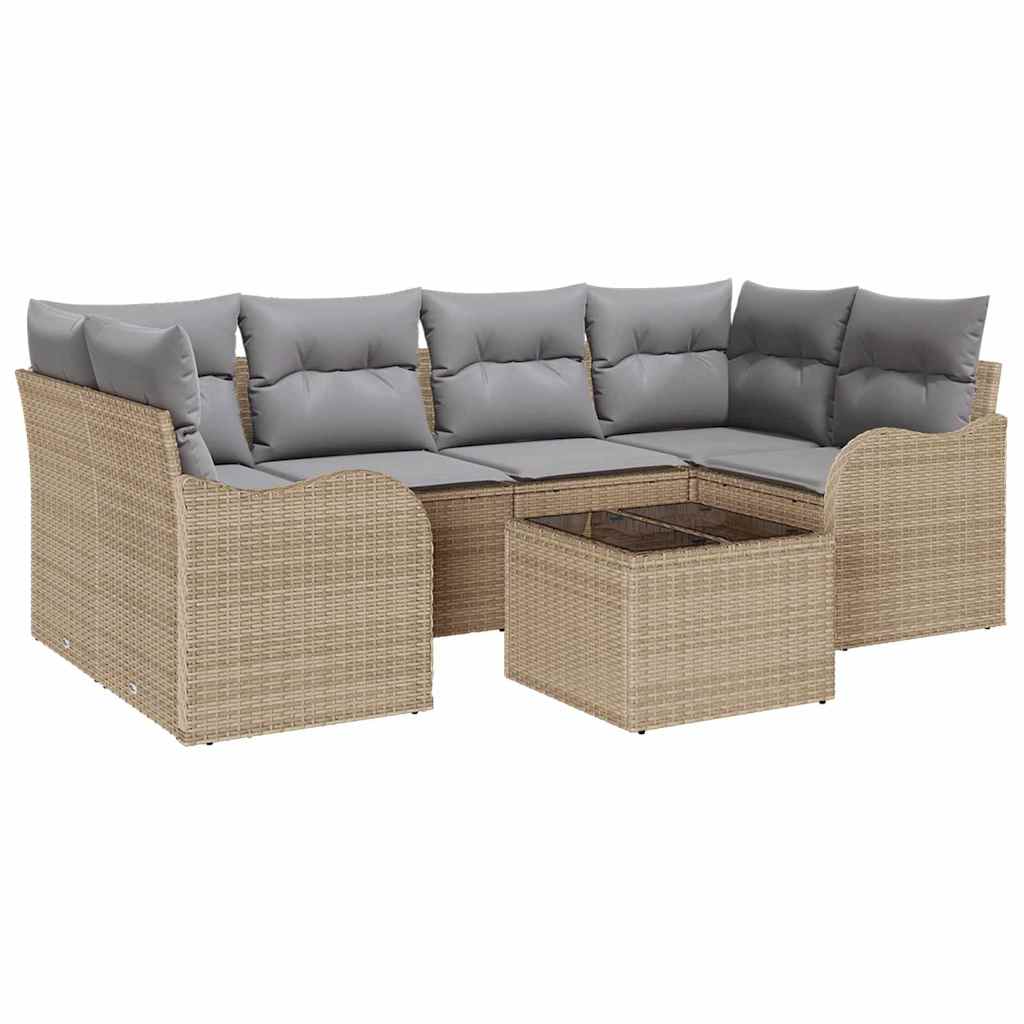 Havesofa Sæt Beige 55 x 55 x 37 cm polyrattan