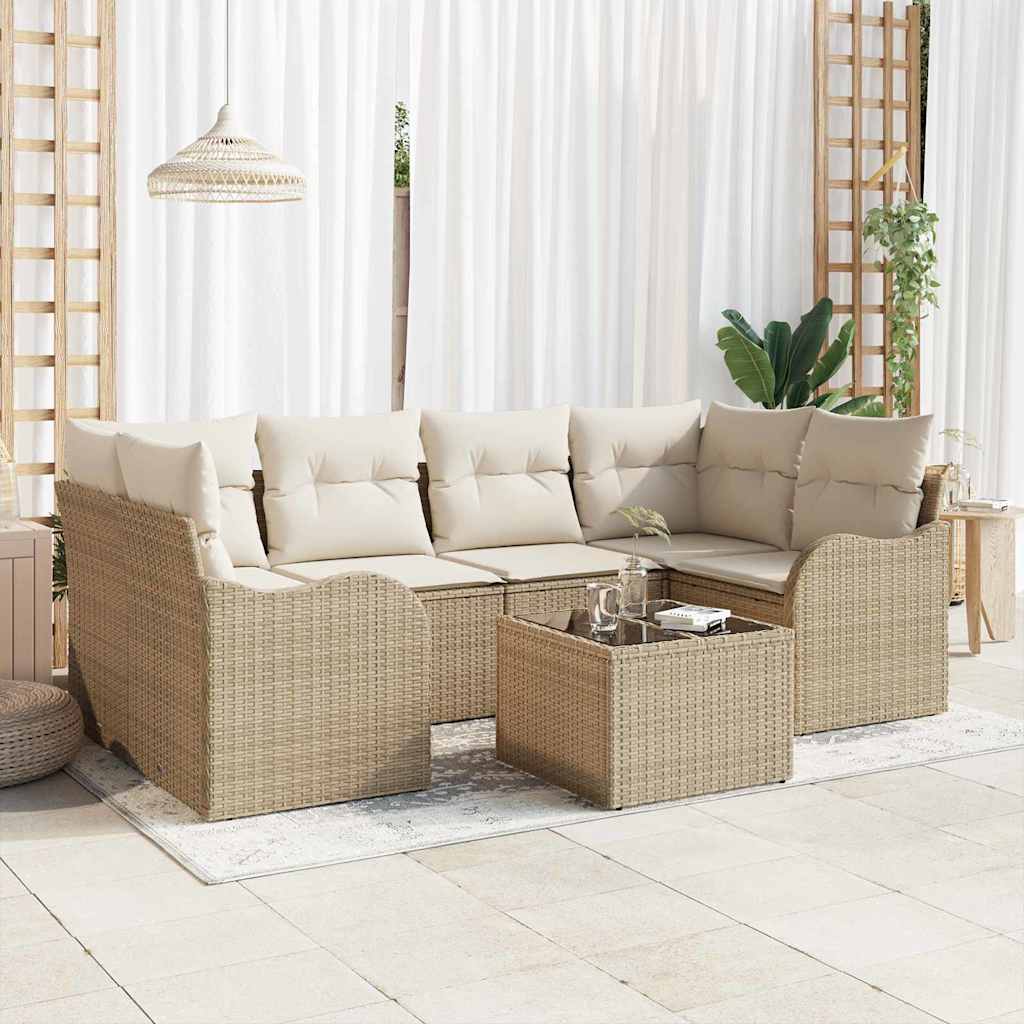 Havesofa Sæt Beige 55 x 55 x 37 cm polyrattan