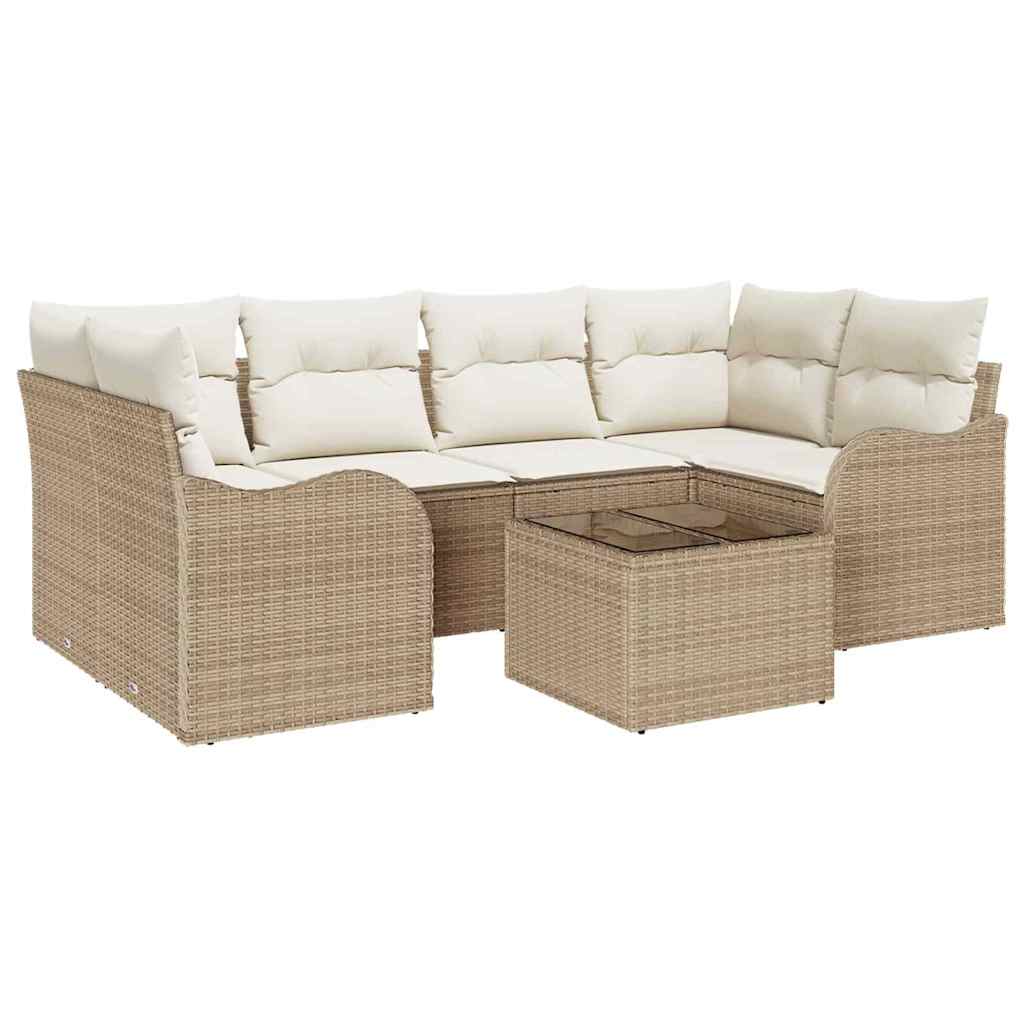 Havesofa Sæt Beige 55 x 55 x 37 cm polyrattan
