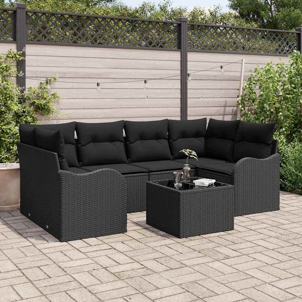Havesofa Sæt Sort 55 x 55 x 37 cm polyrattan