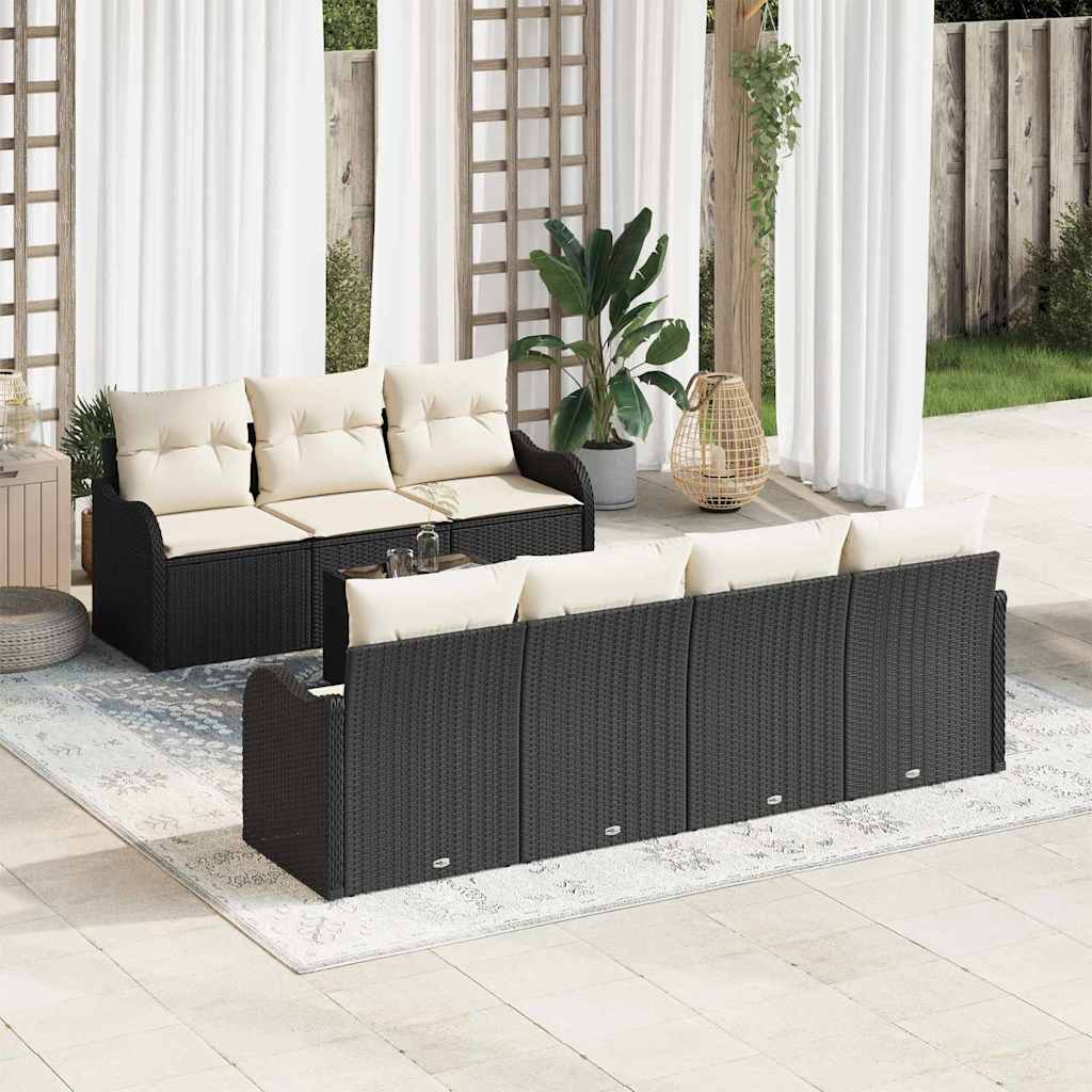 Havesofa Sæt Sort 55 x 55 x 37 cm polyrattan