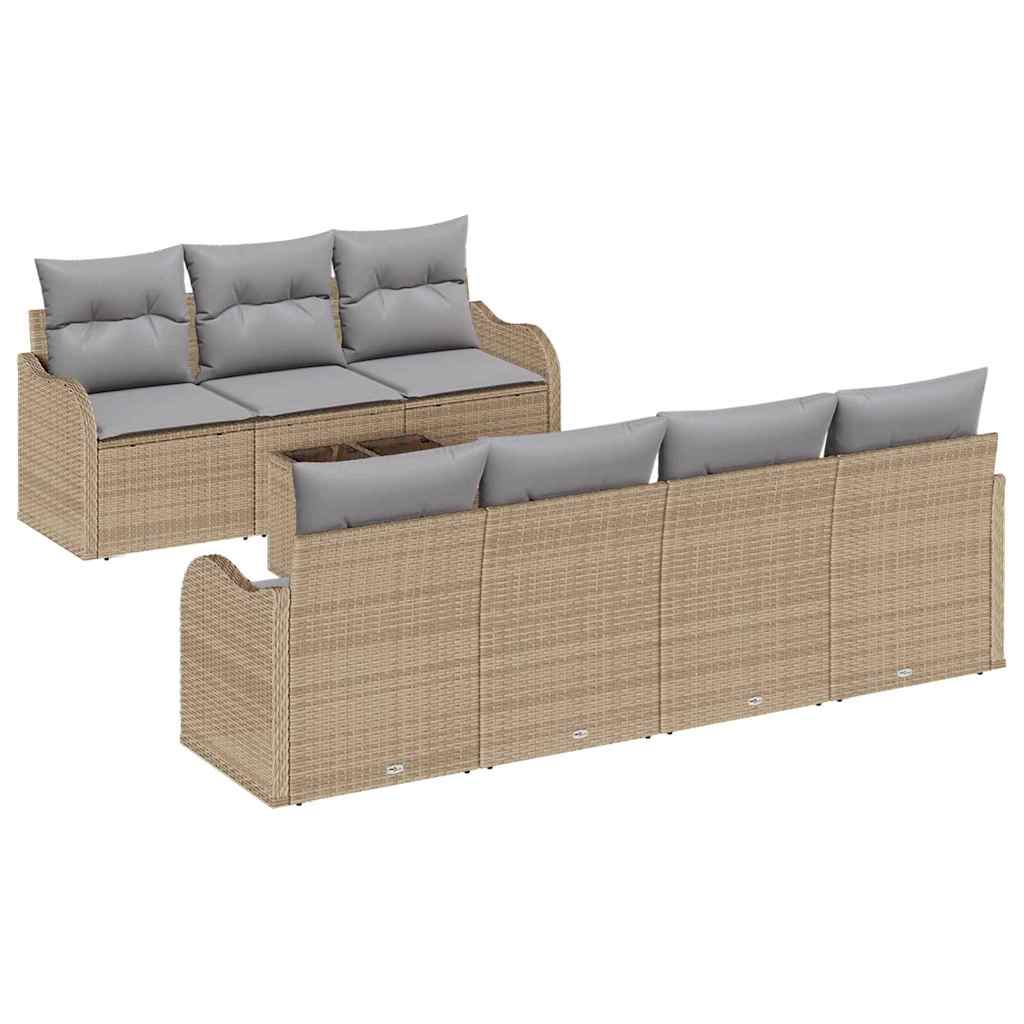 Havesofa Sæt Beige 55 x 55 x 37 cm polyrattan