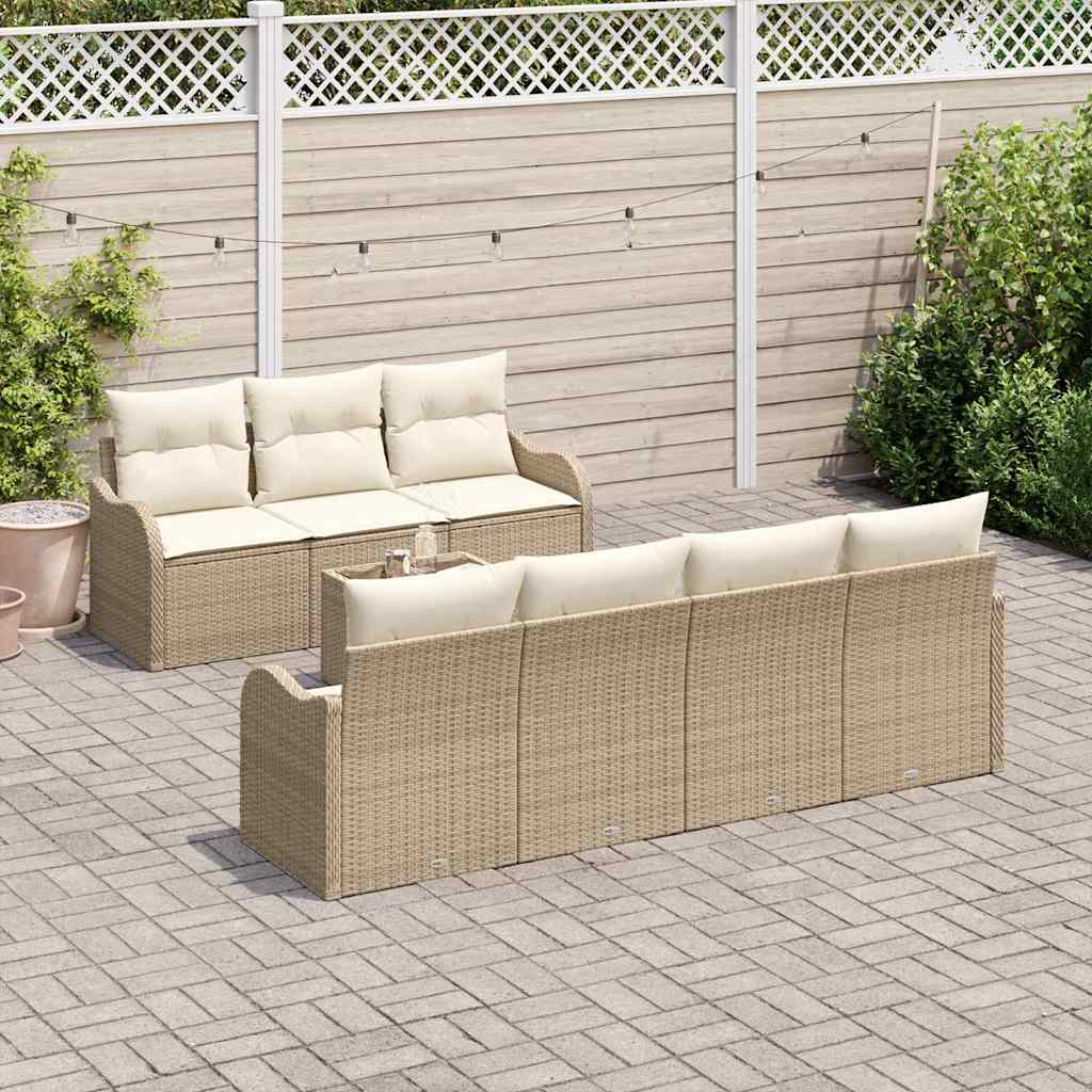 Havesofa Sæt Beige 55 x 55 x 37 cm polyrattan