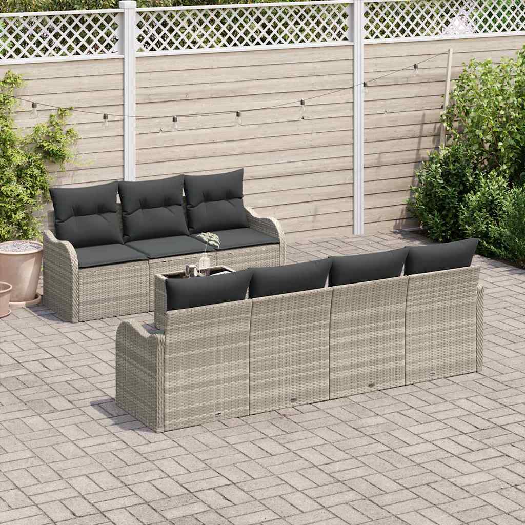 Havesofa Sæt Lysegrå 55 x 55 x 37 cm polyrattan