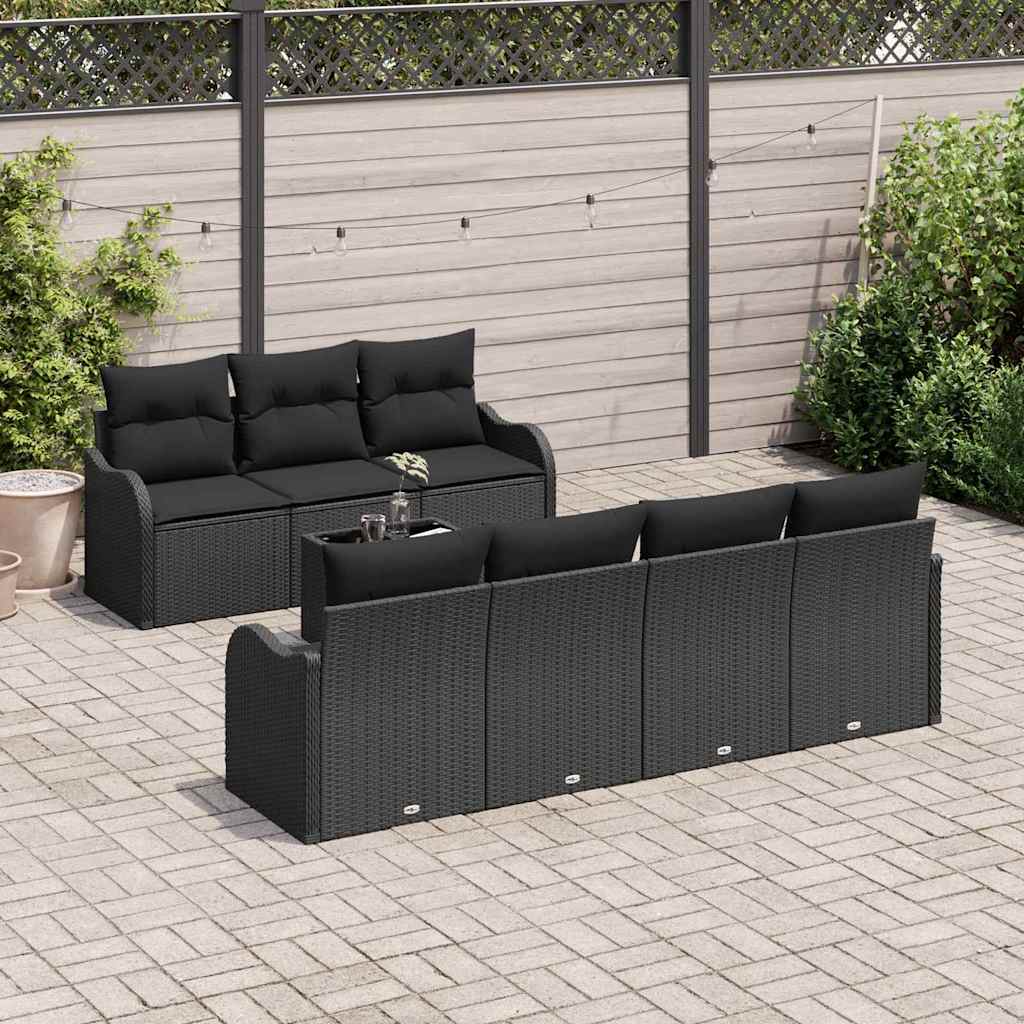 Havesofa Sæt Sort 55 x 55 x 37 cm polyrattan