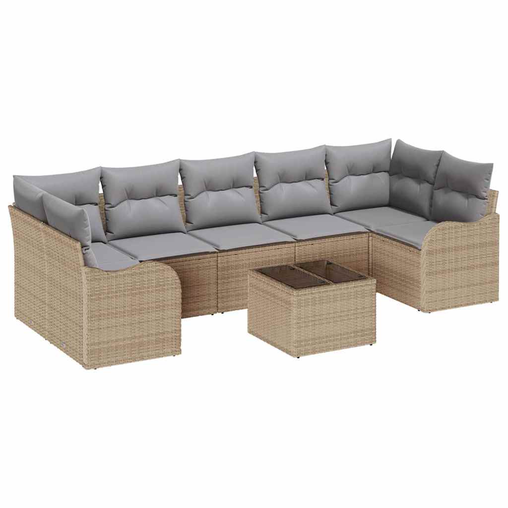 Havesofa Sæt 8 stk. 7-Antal sæder Beige polyrattan