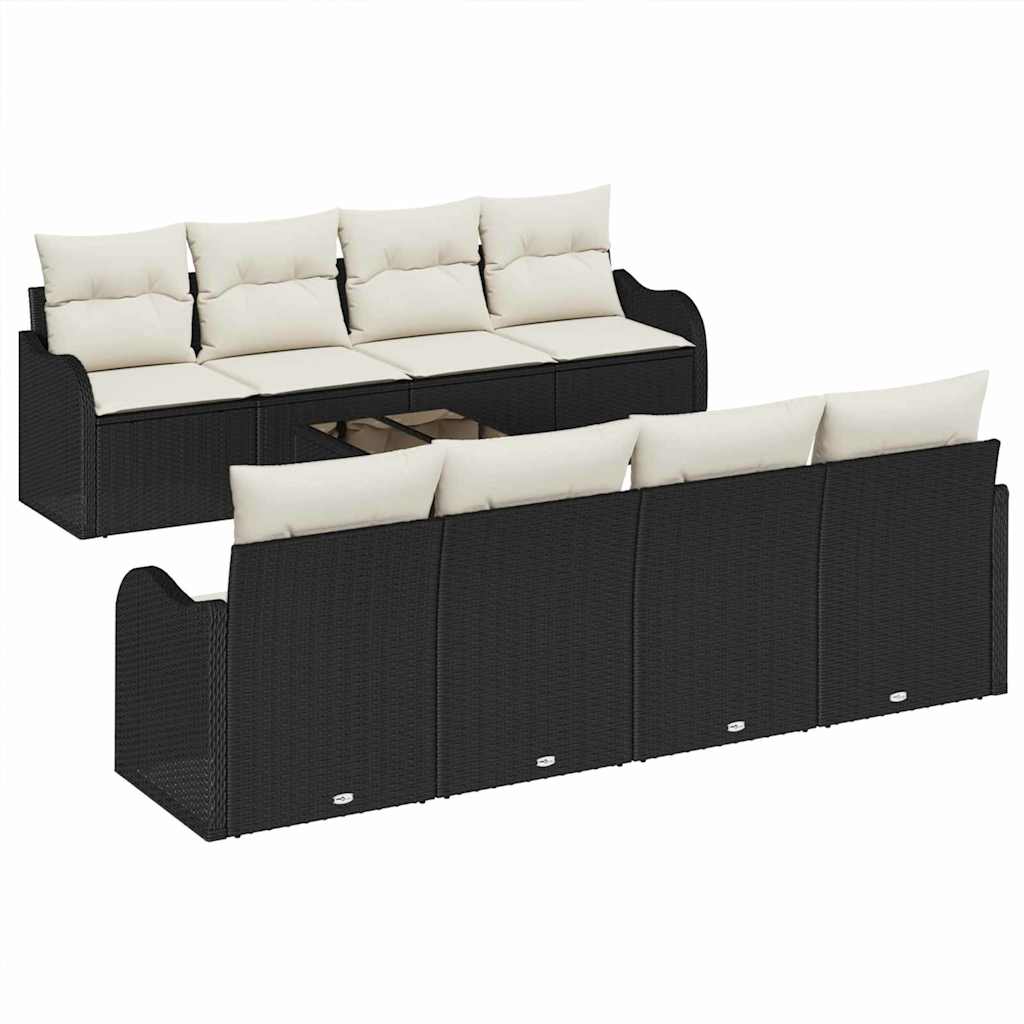 Havesofa Sæt Sort 55 x 55 x 37 cm polyrattan