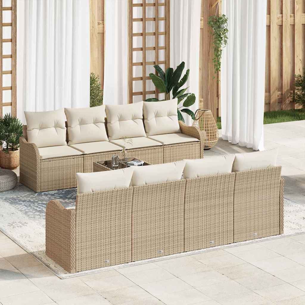 Havesofa Sæt Beige 55 x 55 x 37 cm polyrattan