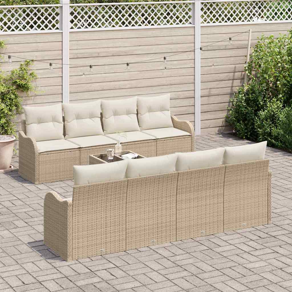 Havesofa Sæt Beige 55 x 55 x 37 cm polyrattan