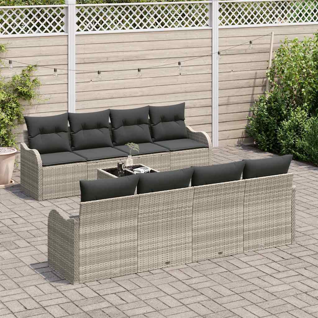Havesofa Sæt Lysegrå 55 x 55 x 37 cm polyrattan
