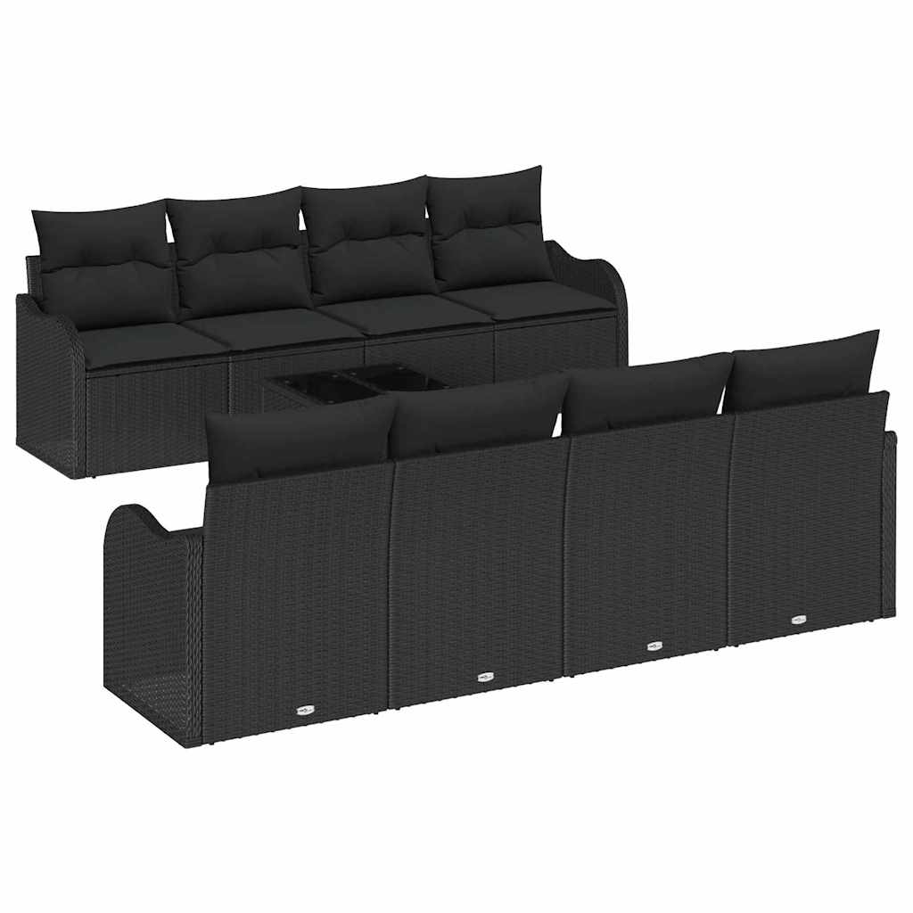 Havesofa Sæt Sort 55 x 55 x 37 cm polyrattan