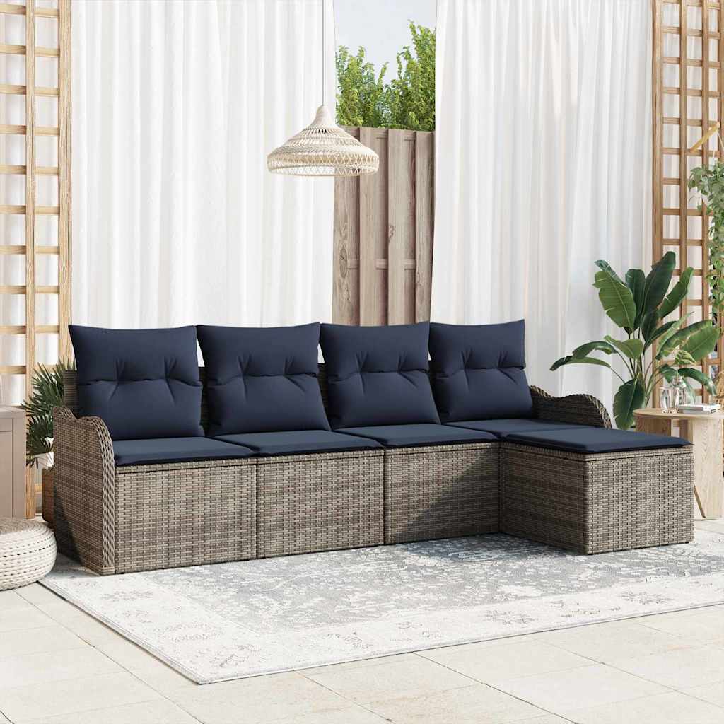 Havesofa Sæt Grå polyrattan