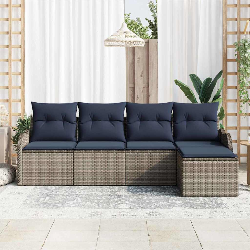 Havesofa Sæt Grå polyrattan