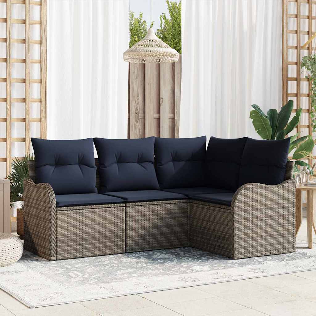 Havesofa Sæt Grå polyrattan