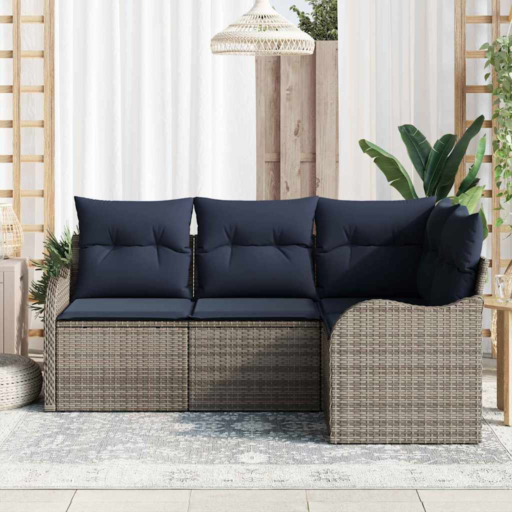 Havesofa Sæt Grå polyrattan