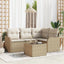 Havesofa Sæt 5 stk. Beige polyrattan