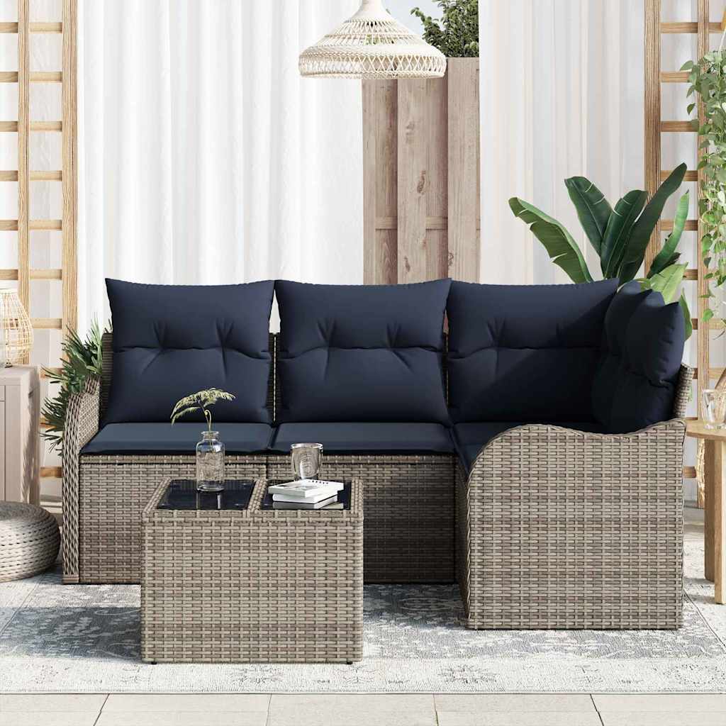Havesofa Sæt Grå polyrattan