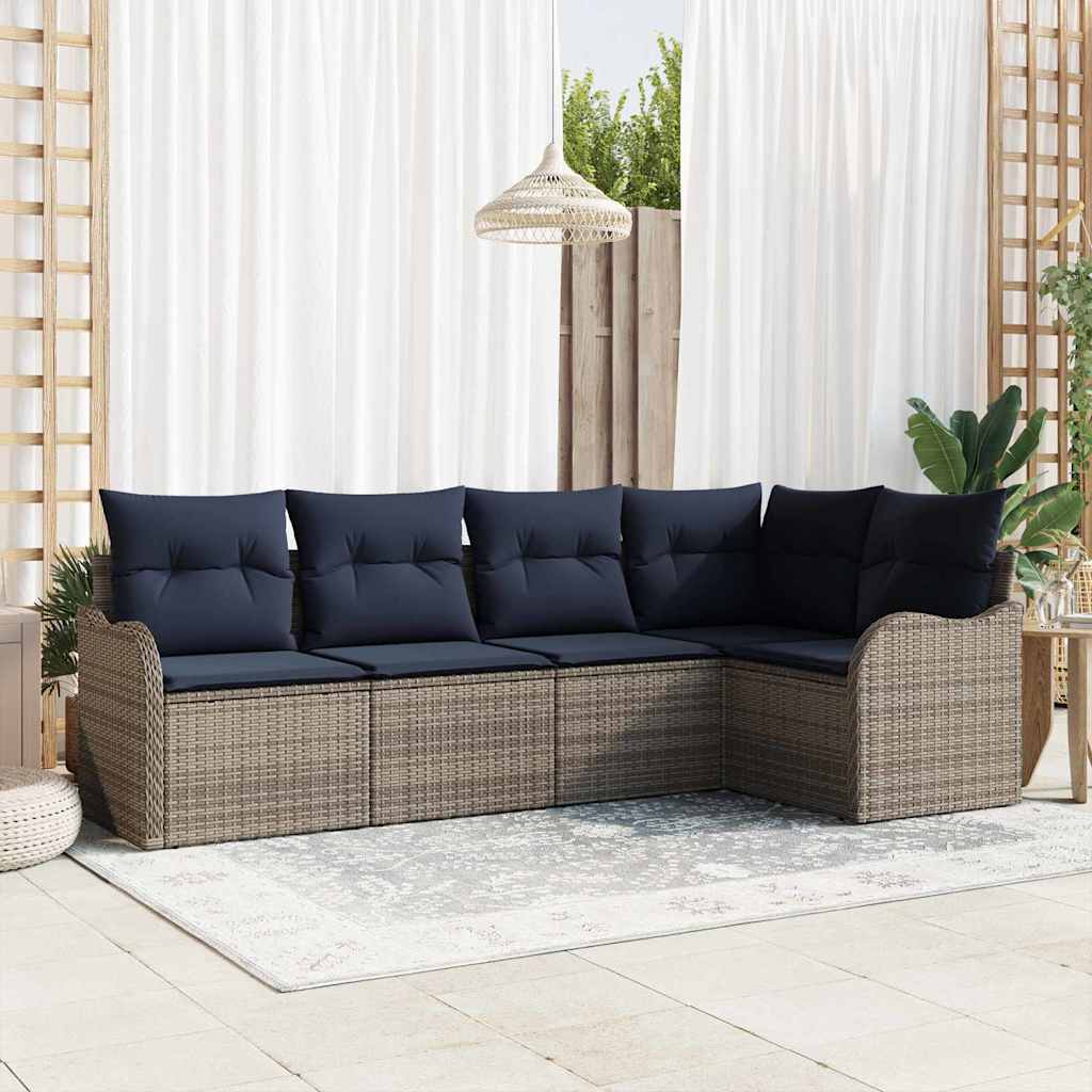 Havesofa Sæt Grå polyrattan