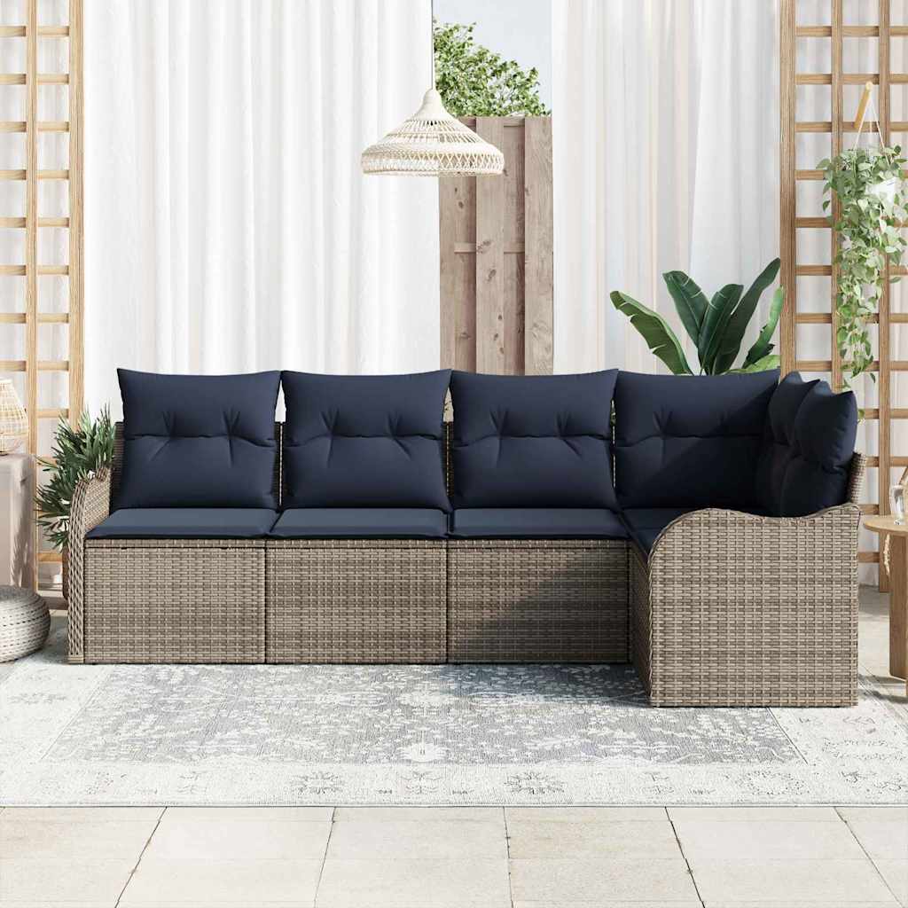 Havesofa Sæt Grå polyrattan