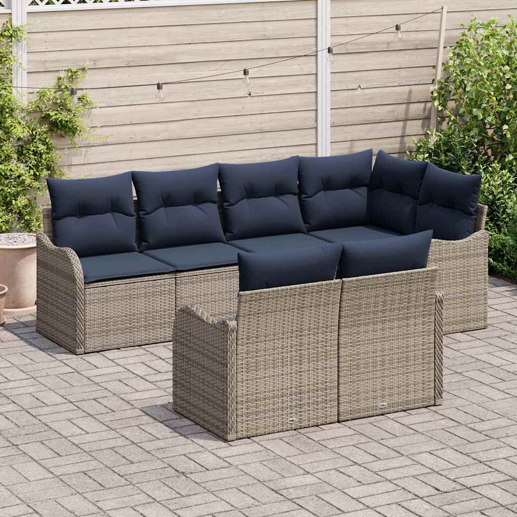 Havesofa Sæt Grå polyrattan