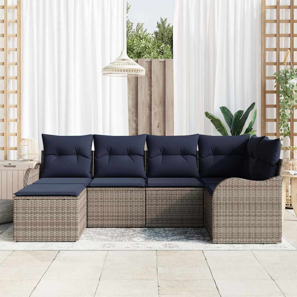 Havesofa Sæt Grå polyrattan