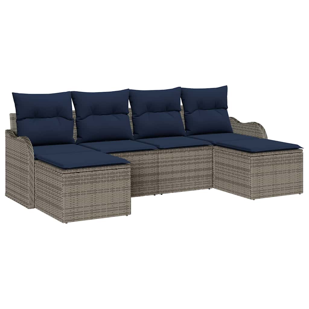 Sofa Sæt 6 stk. Grå Polyester