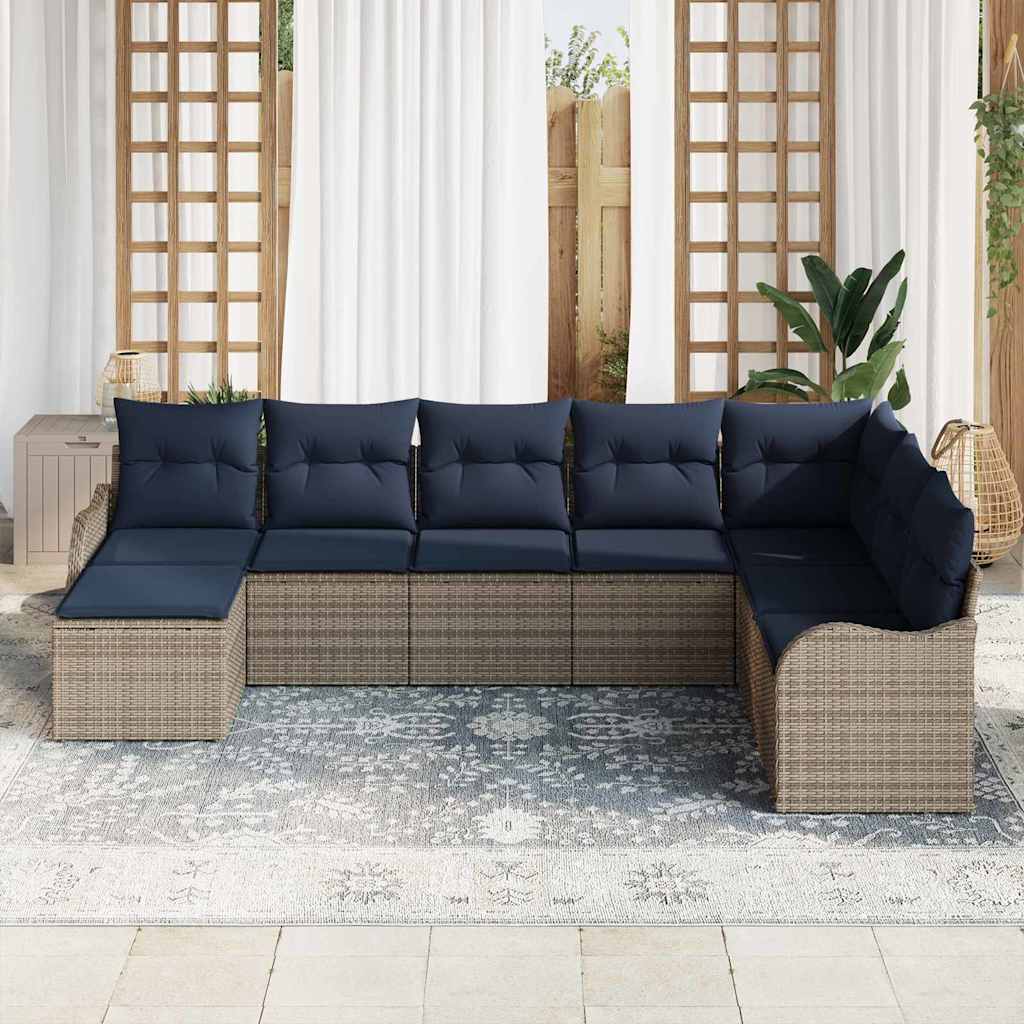Havesofa Sæt Grå polyrattan